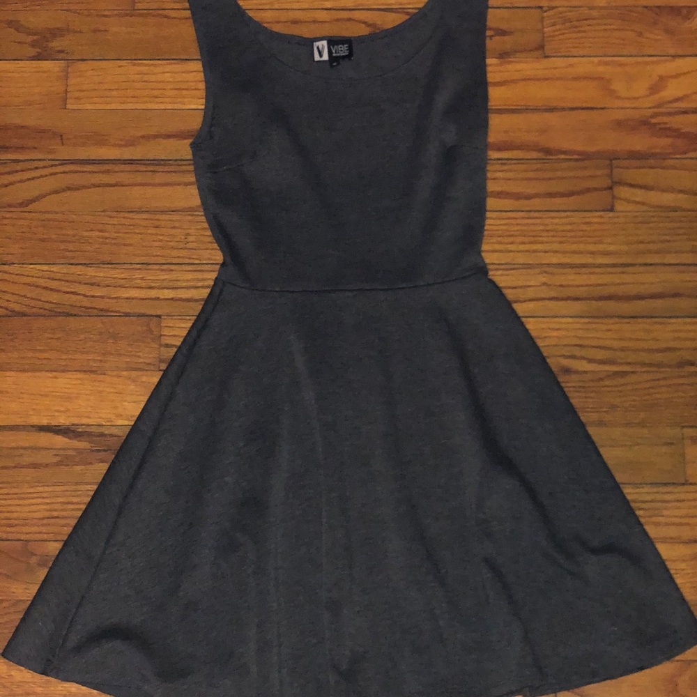 Vibe Gray Charcoal Sleeveless Skater Dress Small